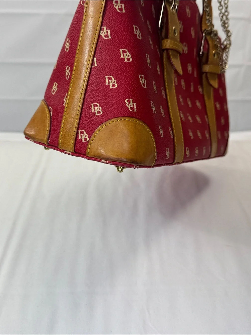 Dooney & Bourke Red Monogram Domed Satchel‎ Bag